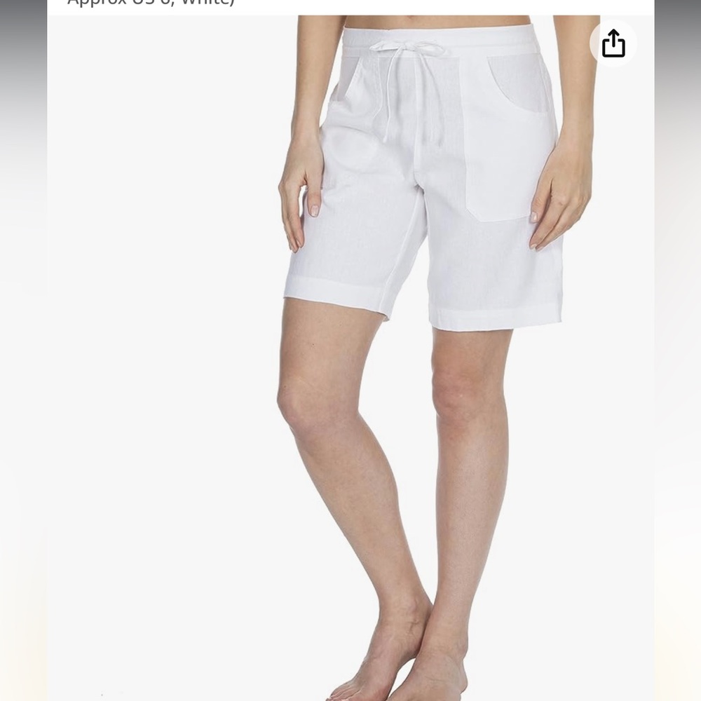 Causeway Bay White Linen Blend Long Summer Shorts Nasty Gal  size 10